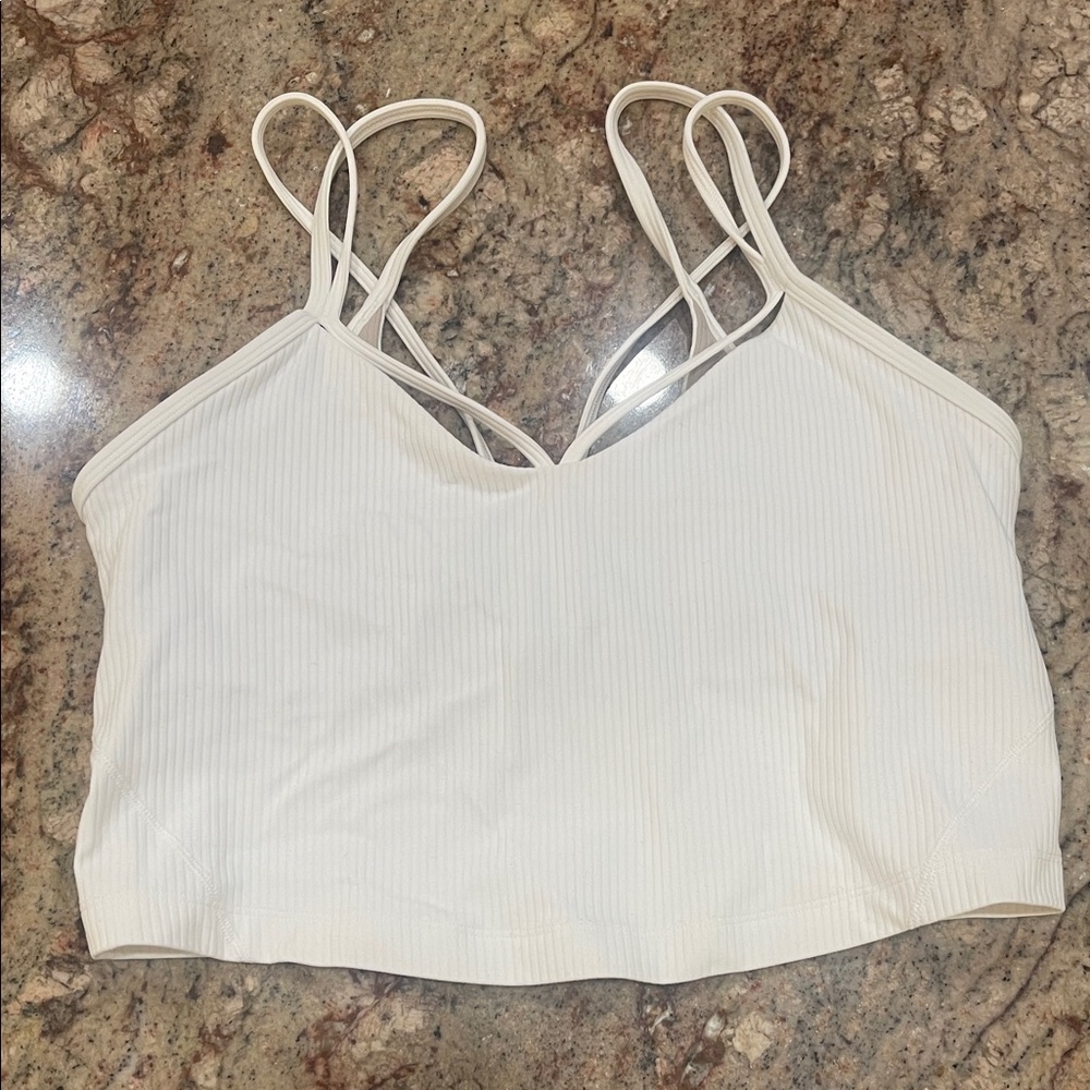 lululemon athletica White Ribbed Strappy Camisole